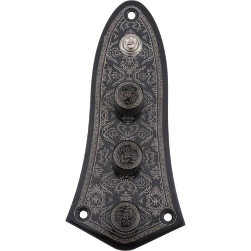 Premium Iron Bass Circuit Switch Control Plate With Classical Decorative Pattern Stringed Instruments for Jazz Bass