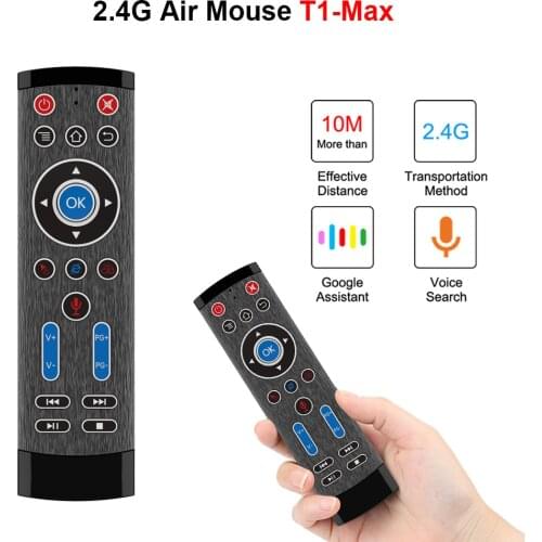 T1 Max Remote Control 2.4G Wireless Air Mouse Gyroscope Voice Keyboard Controller for MAC Linux Android Windows TV Box