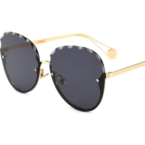 Retro Female Sunglasses Vintage Glasses Designer Brand Luxury Womens Sun Glasses Semi Rimless Sunglasses Crystal Glasses Men