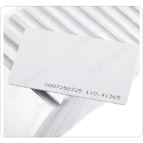 Wholesale RFID Card 125Khz EM4100 Proximity Smart Cards 0.8mm Thin PVC Card For Access Control System 100pcs