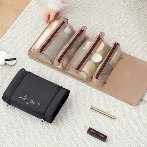 4 in 1 Removable And Foldable Makeup Organizer with Large Capacity Ttravel Multi Pocket Toiletry Bag Cosmetic Bag Storage