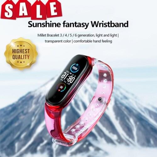 Silicone Strap For Xiaomi Mi Band 3 4 5 6 Color Strap Anti-sweat Sport Breathable Strap Buckle Replacement Wrist Straps