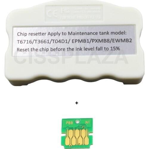 CISSPLAZA 1pc T671600 T6716 Maintenance Ink Tank Chip Resetter for Epson WorkForce Pro WF-C5210 WF-C5710 WF-C5790 WF-C5290