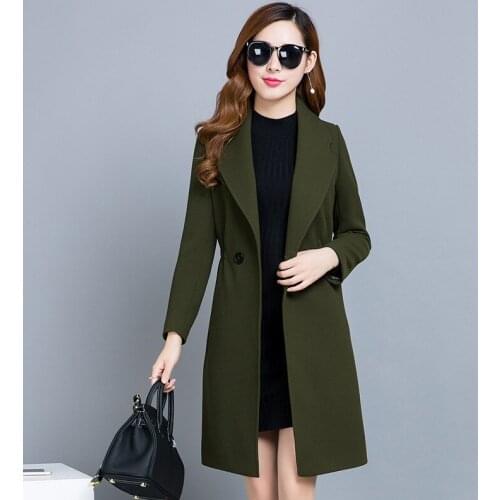 2020 Spring Autumn Trench Coat Womens Windbreaker Coats Lady Casual Slim Mid-long Coat Plus Size Women Clothing WXF579