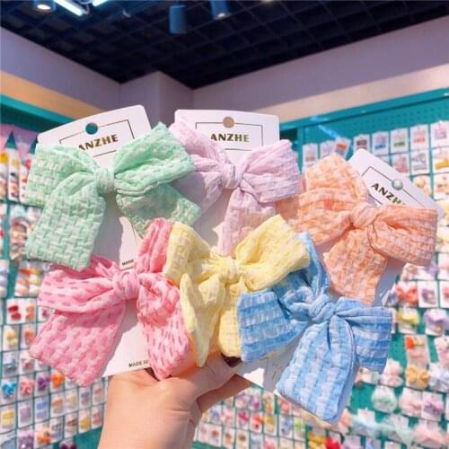 Childrens Striped Bow Hairpin Hair Clips Party Show Hair Styling Tools Girls Hair Grips Hair Pins Bb Clip Ins Hair Wear