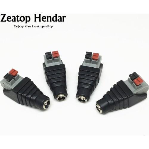 10pcs New 5.5x2.1mm DC Power Female 2.1 DC Connector Adapter Plug Cable Pressed connected for LED Strips 12V