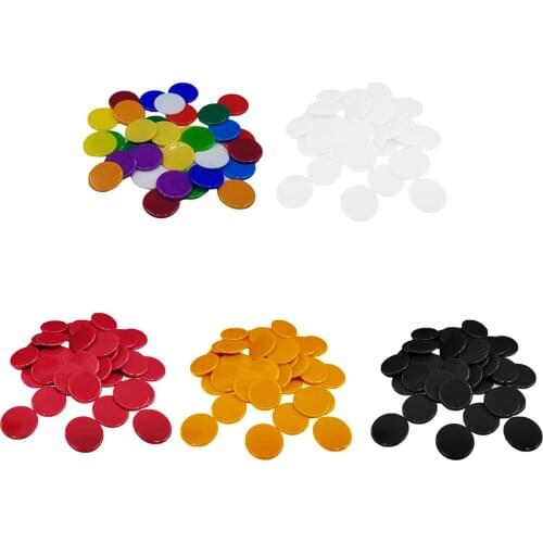 100Pcs 19mm Plastic Learning Counters Mini Poker Chips Game Tokens