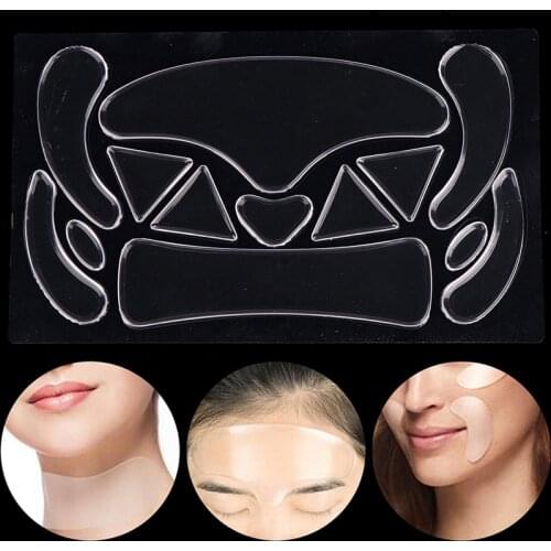 13pcs/1Sheet Face Forehead Neck Eye Sticker Silicone Pads Removal Sticker Skin Care tool Anti Rimpel Patches