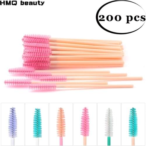 200Pcs Eyelash Extension Disposable Eyelash Brush Mascara Stick Applicator Propeller Eye Lash Makeup Brush Set Makeup Tools