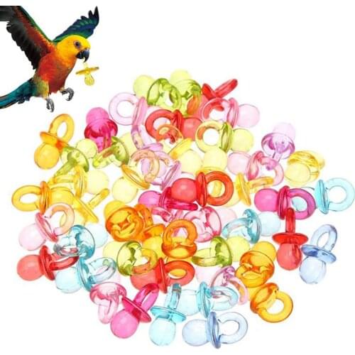 25PCS Bird Toy Assorted Color Rubber Nipple Bird Chew Toy Acrylic Parrot Bite Toy For Small Pet Supplies