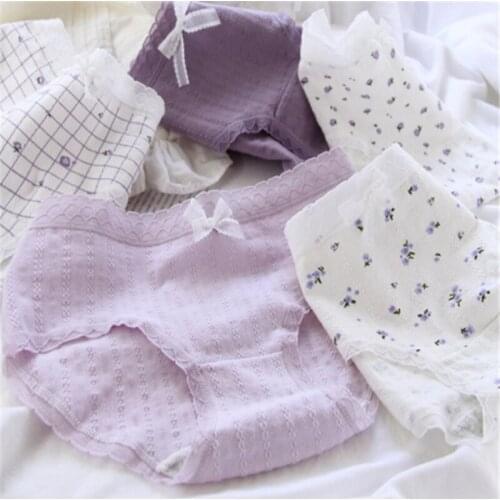 4Pc/Lot Baby Girls Underwear Cotton Panties Kids Short Briefs Children Underpants 9-20Y A000-4