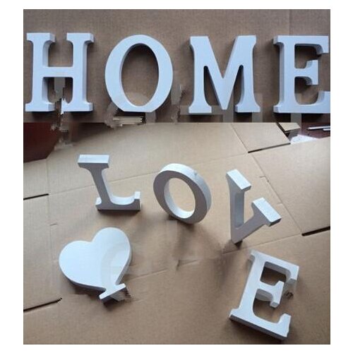 400 pcs New Arrive Home Decor Decoration thick Wood Wooden White Letters Alphabet Wedding Birthday 8cmX1.2cm