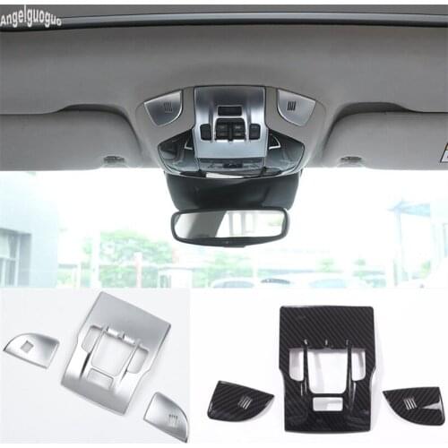 ABS carbon fiber /chrome style For Maserati Levante Quattroporte Car Roof Reading Lamp Light Decoration Switch Cover Frame Trim