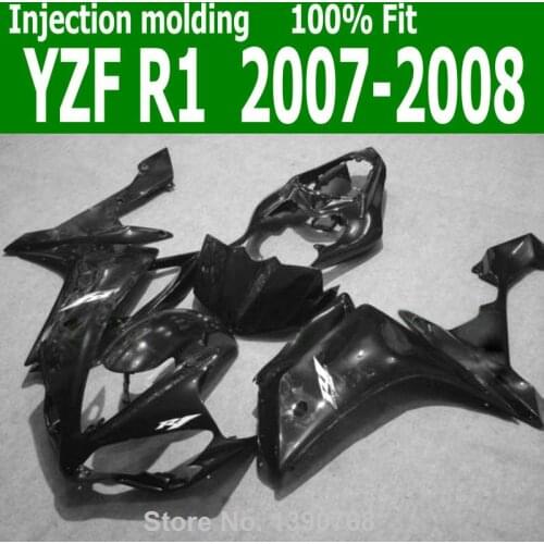 Free shipping Fairings For YAMAHA YZF R1 07 08 ( Black ) 2007 2008 +7Gifts Injection fairing kit CQ24