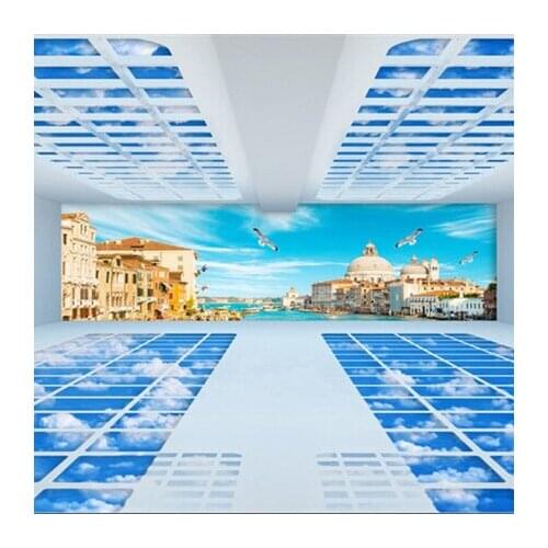 Large seamless mural childrens room bedroom wallpaper waterproof wall 3d dolphin seagull seascape Custom Size