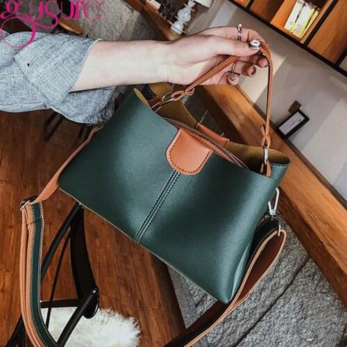 Gusure Brand Design Women High Quality PU Leather Handbag Designer Bucket Vintage Shoulder Bag Ladies Casual Messenger Bag Totes