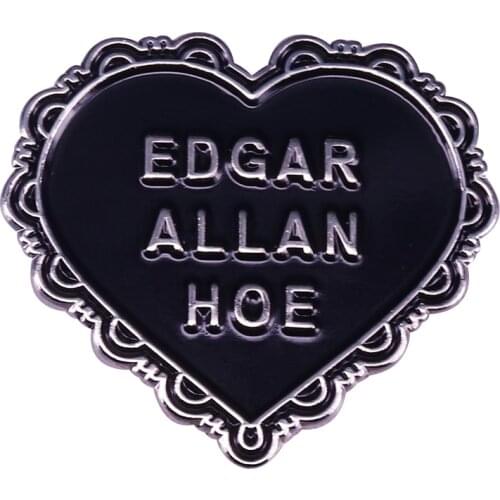 Edgar Allan Poe brooch Gothic literature art collection bookworm gift