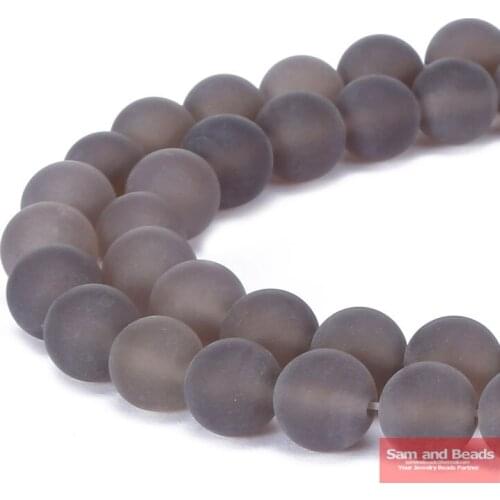 Natural stone beads Dull Polish Matte grey agata loose Beads For DIY Jewelry making Necklace Bracelet MGAB01