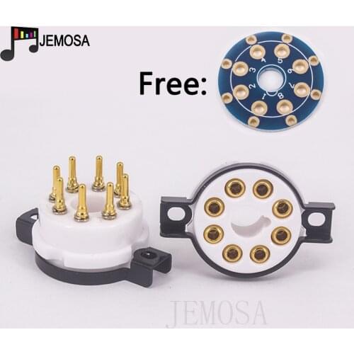 EIZZ Ceramic 8pin Tube Socket Gold Plated For KT88 EL34 5AR4 6L6 6CA7 6SL7 6SN7 Vacuum Tube HIFI Audio Vintage Amplifier