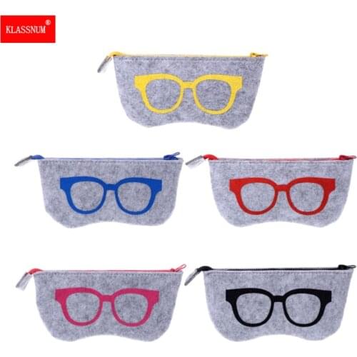 Felt Zipper Eye Glasses Sunglasses Case Pouch Bag Box Storage Protector Eyewear Accessories Kids sunglasses storage bag