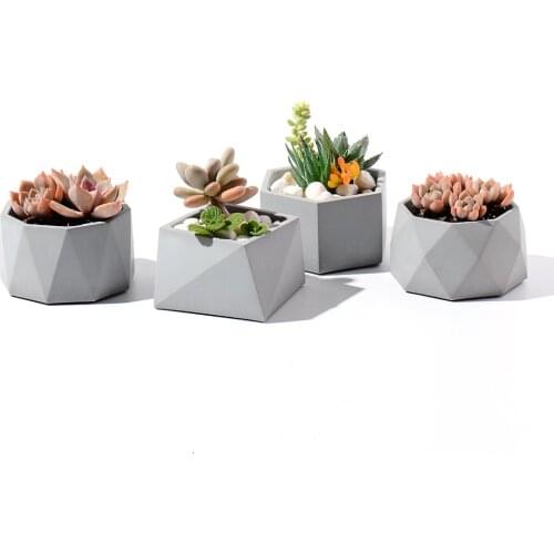 Geometric Concrete Planter Mold Succulent Flower Pot Mould Handamde Home Decoration Tool