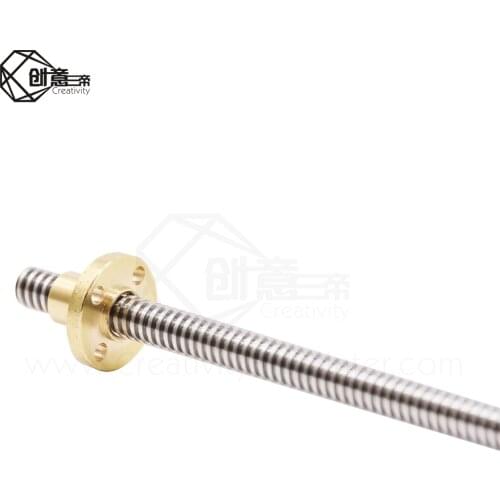 T8 Lead Screw OD 8mm Pitch 2mm Lead 2mm 150mm 200mm 250mm 300mm 330mm 350mm 400mm 500mm With Brass Nut For Reprap 3D Printer