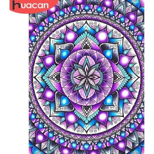 HUACAN Diamond Mosaic Flower Full Square/round Diamond Painting Embroidery Mandala Floral Home Decor