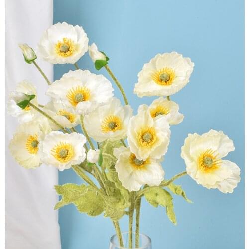 Artificial Poppy Fake False Plastic Plants Simulation Flower Red Wedding Home Party Decor Garden Outdoor Realistic Silk Poppies