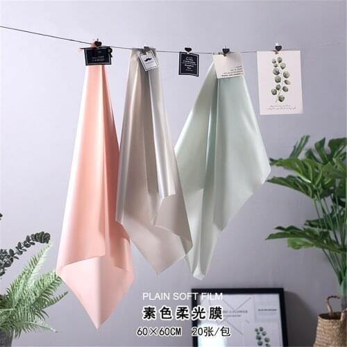 20pcs Korean Monochrome Soft Light Film Snow Pear Paper Waterproof Flower Art Lining Basics Paper Tissue Wrapping Paper