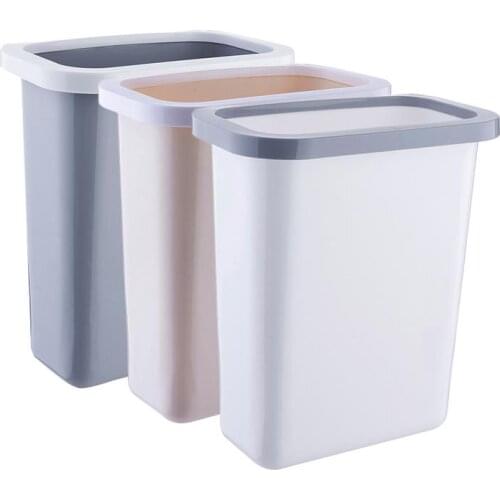 Creative Kitchen Hanging Trash Cans Cabinet Door Hanging Plastic Waste Bins Bathroom Dustbin Pressure Ring Paper Basket