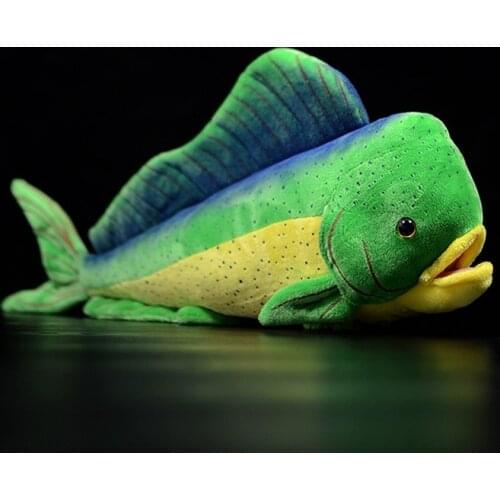 Ocean Animals Lifelike Common Dolphin Fish Coryphaena hippurus Stuffed Plush Toy Cute Soft Simulation Sleep Doll Christmas Gifts