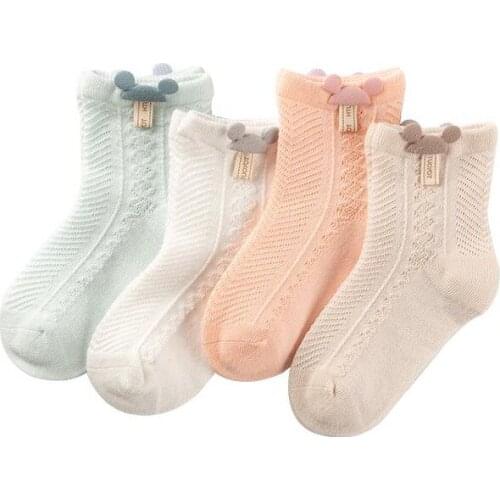 Ankle Non Slip Set Summer Cotton Color Socks Cute Mesh Frilly Newborn Toddler Kids Socks Baby Girl Ropa Bebe Baby Stuff BW50TW
