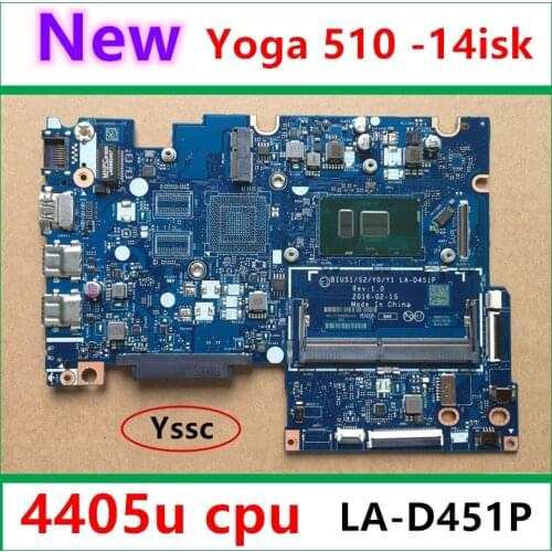 5B20L46044 , for Lenovo Yoga Flex 4-1470 510 -14ISK Laptop Motherboard , LA-D451P mainboard , ( with 4405U CPU ) Test OK