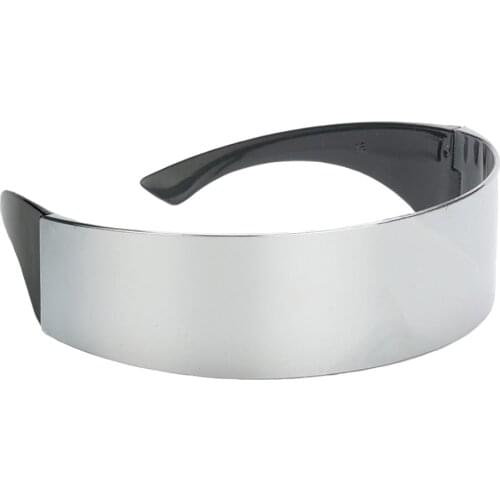 Novelty Metallic Silver Space Robot Party Eye Glasses Future Soldier Sunglasses Unisex Photo Prop Goggles