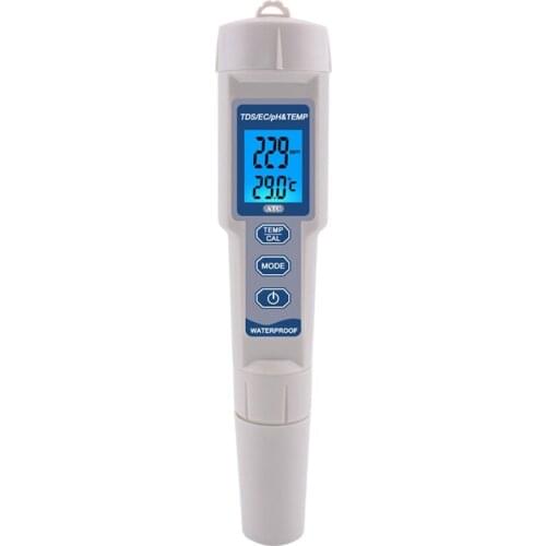 New 4 in 1 TDS PH Meter PH/TDS/EC/Temperature Meter Digital Water Quality Monitor Tester for Pools, Drinking Water, Aquariums