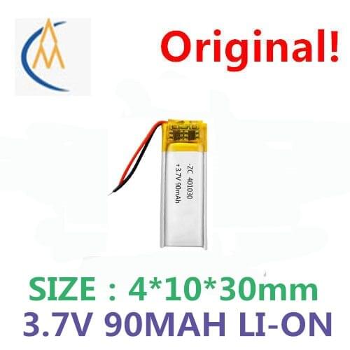 New full capacity 3.7V polymer lithium battery 401030 90mah MP4 3D glasses micro recorder Bluetooth headset
