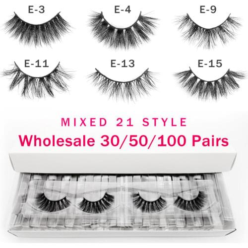 Wholesale Eyelashes 30/50/100pcs 3d Mink Lashes Natural Mink Eyelashes Wholesale False Eyelashes Makeup False Lashes
