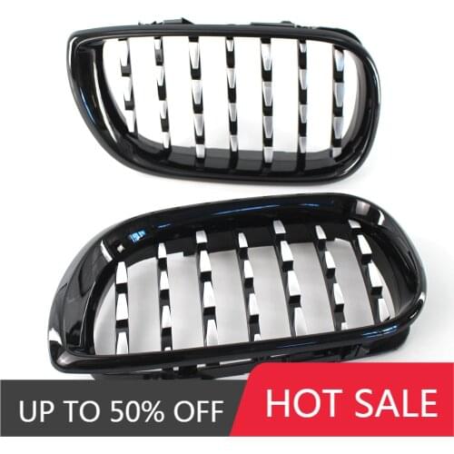 Pair Diamond Grills Metero Style Car Front Kidney Grille For BMW 3 Series E46 318 320 4-Door 2002-2005 Racing Grills Car Styling