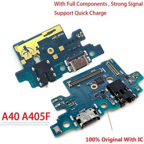 10Pcs，100% Original Repair USB Charging Port Board Flex Cable Connector Parts For Samsung Galaxy A40 A405F Microphone Module