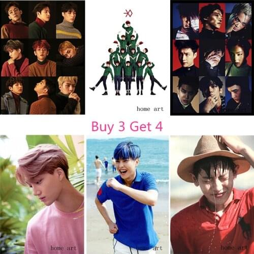 EXO Korean band Posters Wall Stickers Decoration Good Quality Prints White Coated Paper E3