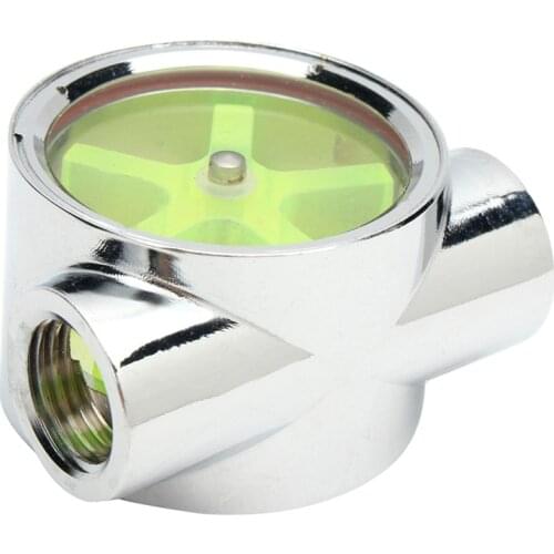 Flow Meter Water Cooling Flow Indicator Meter copper chromed 2 Ways G1/4 Threaded