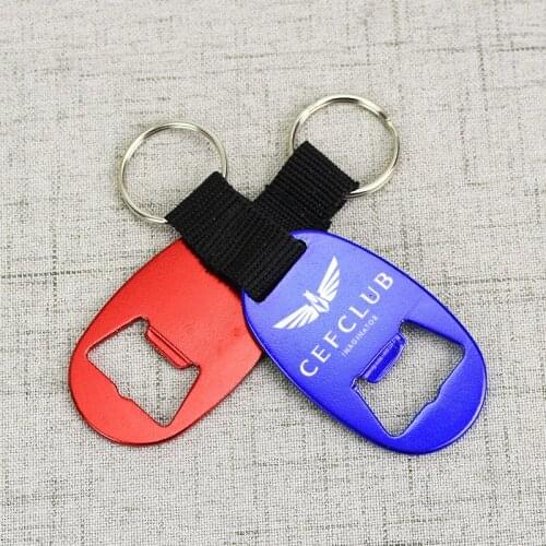 Custom Logo Engraved Promotional Gift Metal Aluminum Keychain Bottle Opener Company Advertised Item Key Chain Beer Opener 100pcs