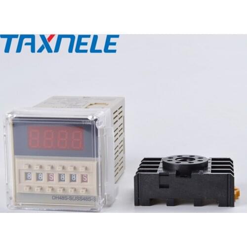 DH48S-s Repeat Cycle Time Delay Relay / 24v timer relawith socket (AC 220V 110V 380V 36V DC / AC 24V 12V )0.01S - 99H 99M 8 Pins