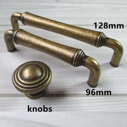 96mm 128mm vintage style furniture handles bronze kitchen cabinet drawer pulls knobs antique brass dresser door handles retro