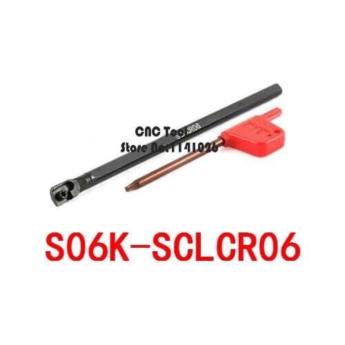 S06K-SCLCR06/ S06K-SCLCL06,6mm*100 boring bar internal turning tools screw locked mini lathe tool holder for CCMT 060204 inserts