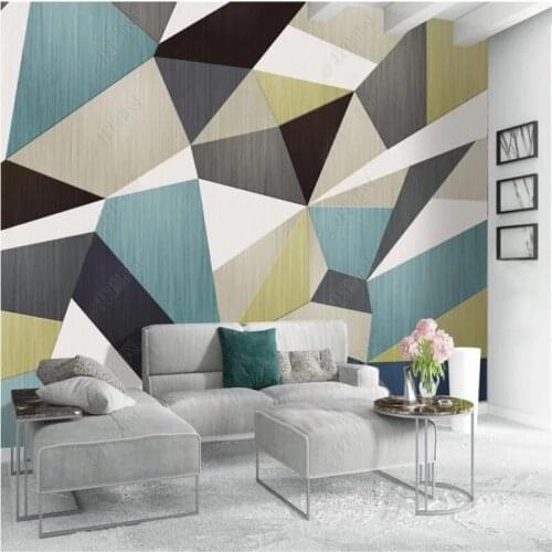 Custom Nordic Modern Geometric Self Adhesive Wallpapers Living Room Bedroom Sofa Decoration Murals 3D Papel De Parede Waterproof