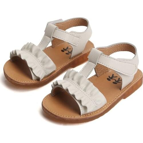 Girls Sandals Toddler Baby Shoes Summer Fashion Childrens Beach Sandals British Skidproof Soft Flat Kids Shoes Chaussure Fille