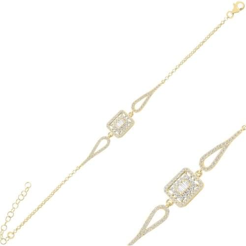 Silver 925 Sterling Baget Zircon Cubic Zirconia Bracelet