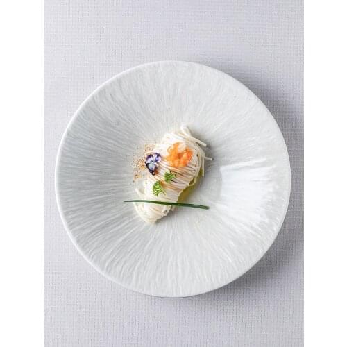 Nordic Ceramic Plate Dish Steak Plate Pasta Plate 10 Inch Deep White Western Plate Restaurant Special Tableware Home Decoration