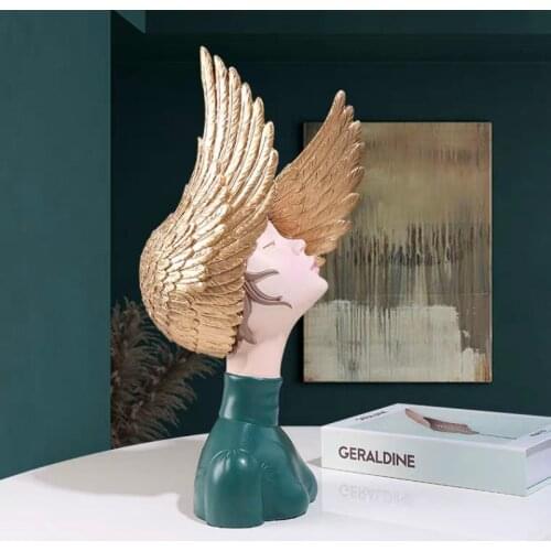 Nordic Cute Girl Art Atatue Sculpture Craft Luxury Home Desktop Living Room Decorations ornaments creative wedding gifts